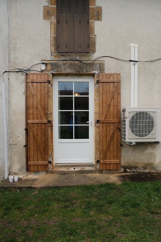 Traditional shutters with stain in Charente 16500 
 Traditional style shutters, stained to match existing design, at a property in Charente, 16500.